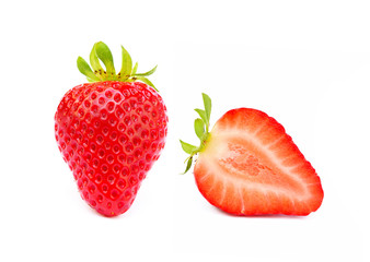  Fresh sweet strawberries isolated on a white background