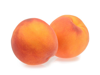 Peaches isolated on white