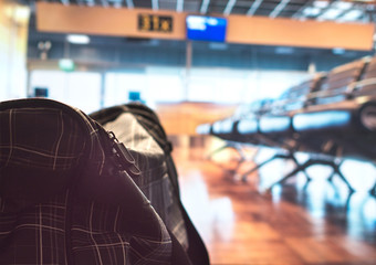 Bomb warning in airport. Suspicious black bag in the gate and waiting area, potentially terrorist...