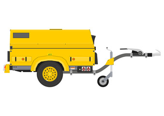 Mobile generator. Side view. Flat vector.