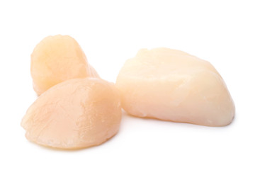 Peeled raw scallops