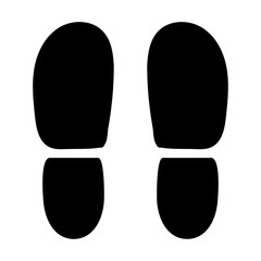 Black traces the heels of shoes.