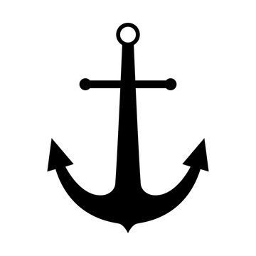 Marine anchor the black color icon.
