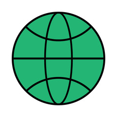 The globe the black color icon.