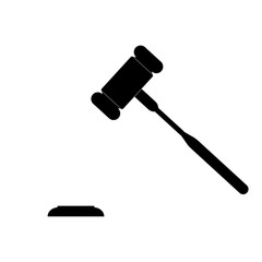 The judicial hammer the black color icon.