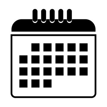 The calendar black color icon.