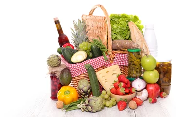 Foto op Plexiglas assorted fruit,vegetable and raw food © M.studio