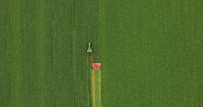 Aerial View of Tractor in Field