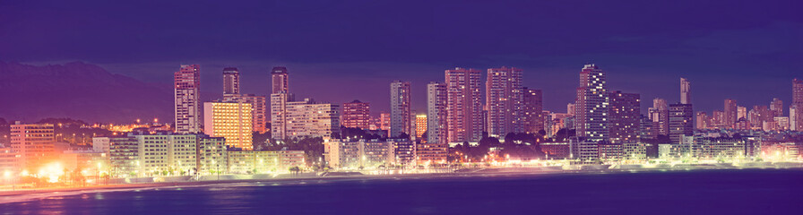  panoramic View  of Benidorm in night