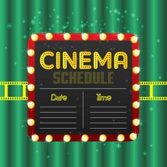 movie poster event for festival event, banner, brochure, flyer, template with date and place space. vector illustration