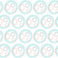 Handmade seamless pattern background. Abstract blue, grey and pink colored pattern