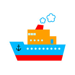 Fototapeta premium Ship vector icon on white background, isolated object