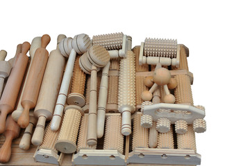 Wooden kitchen utensils handmade isolated