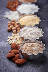Selection of various gluten free flour