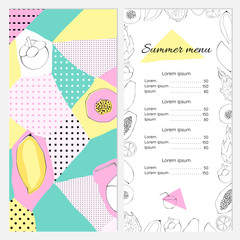 Obraz premium Template seasonal menu of the restaurant or cafe