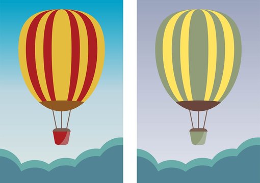 Hot Air Balloon with blue sky background
