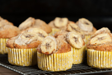 Home Baked Whole Wheat Banana And Oats Muffins.
