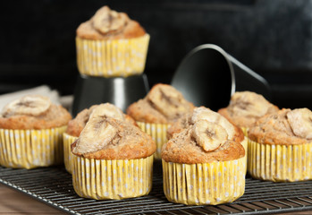 Home Baked Whole Wheat Banana And Oats Muffins.