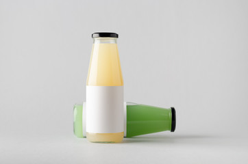 Juice Bottle Mock-Up - Two Bottles. Blank Label