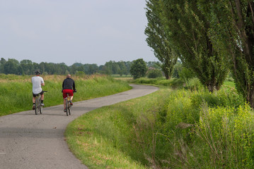 Obraz premium ciclisti su strada di campagna