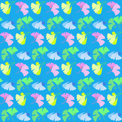 Pattern with flowers on blue