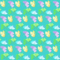 Fototapeta na wymiar Seamless pattern with flowers on green