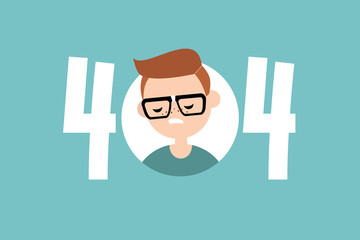 404 error. page not found. Conceptual illustrated sign, Flat vector clip art illustration.