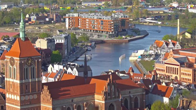 GDANSK, POLAND: Aerial panoramic view of Gdansk.