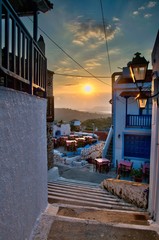 Terrace paradise. Cafe panorama terrace high above the shore with a view to the sea