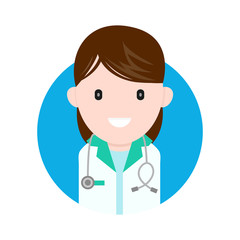 Fototapeta premium vector flat cartoon illustration icon design. Avatar Medicine doctor, nurse character isolated on white background