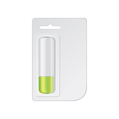 Vector hygienic lipstick on cardboard, mock up