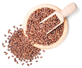 raw rye on white, top view