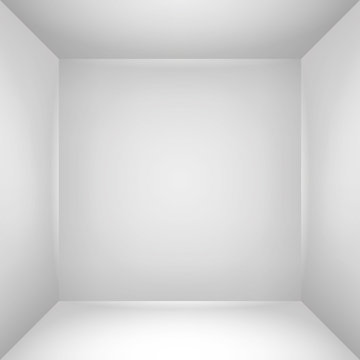 The inner space of the box. Empty white room. Vector design illustration 