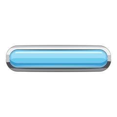 Light blue rectangular button icon, cartoon style