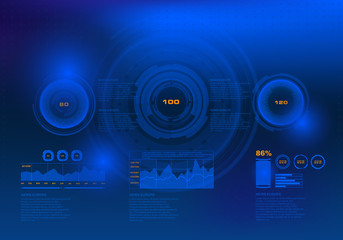 Futuristic virtual graphic touch user interface, target