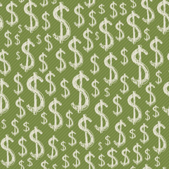 Dollars signs seamless pattern