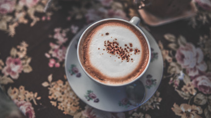 Obraz na płótnie Canvas Hot Cappuccino Coffee Drink