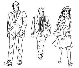 line illustration of abstract people on a white background 3