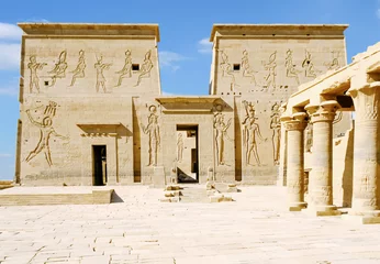 Photo sur Plexiglas Egypte Temple de Philae d& 39 Isis sur l& 39 île d& 39 Agilkia dans le lac Nasser, Assouan, Egypte, Afrique du Nord.