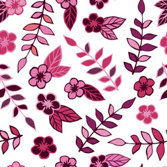 Cute floral seamless pattern, vector. Ideal for children's products, decor, backdrop, background, package design, print on fabric, wallpaper, wrapping paper, gadgets, web page background and much more