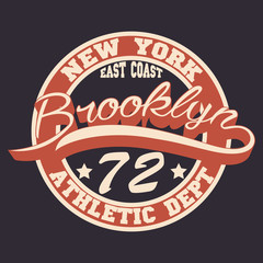 New York  Sport wear typography emblem, t-shirt stamp graphics, vintage tee print, athletic apparel design graphic print - vector