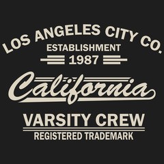 Los Angeles Athletics typography stamp, California t-shirt vector emblem graphics, vintage sport wear tee print design