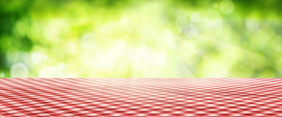 Naklejka premium Tablecloth with spring background