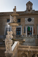 PALERMO, ITALY - October 13, 2009: Marble statue of Piazza Pretoria, Sicily