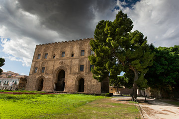 PALERMO, ITALY - October 14, 2009: The Zisa is a castle in Palermo, Sicily and is a structure of Arab-Norman