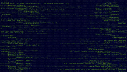 Abstract background with program code. Vector illustration