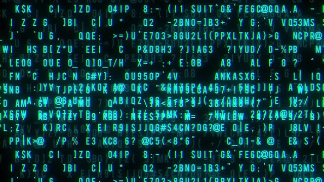Abstract Animation Blue Digital Binary Data