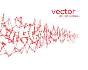 Vector background with red abstract particles.