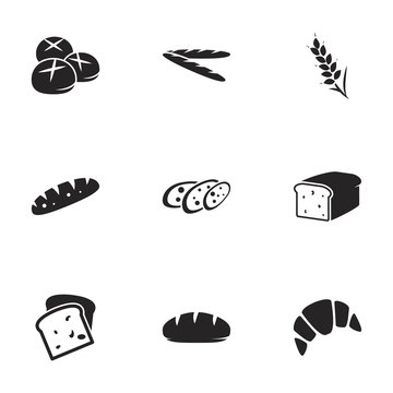 Icons for theme Bread. White background