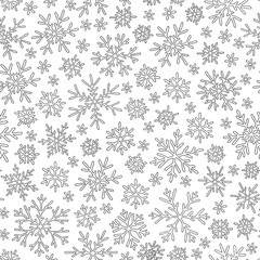 Seamless pattern with winter Christmas snowflakes.
